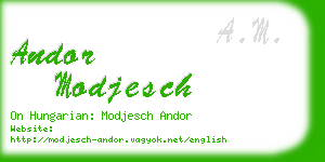 andor modjesch business card